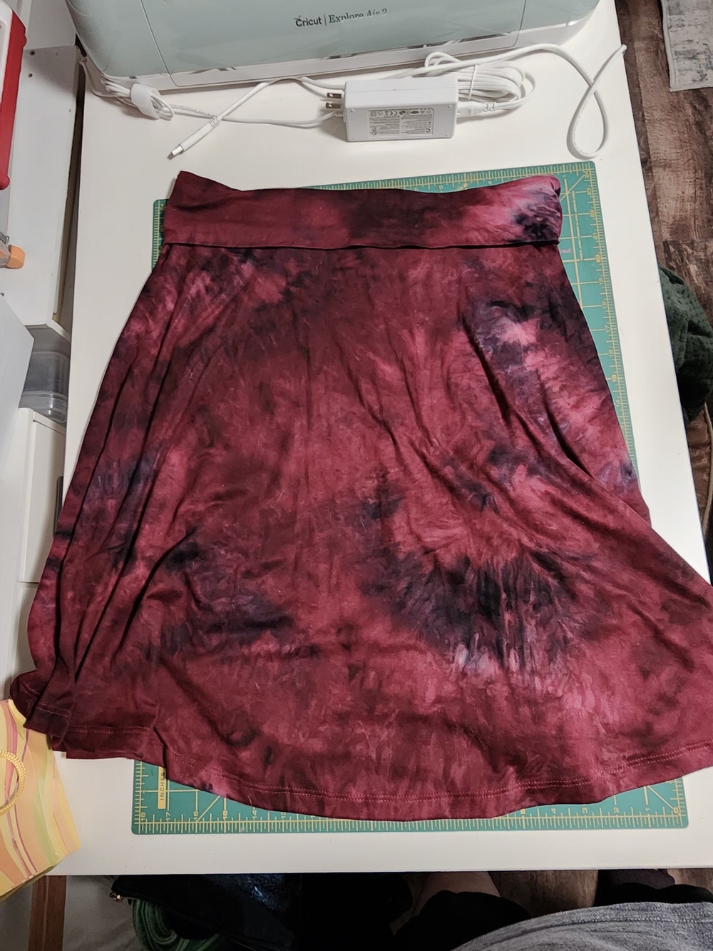 Popana Burgundy Tie-Dye Circle Skirt